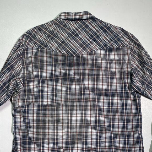 Vintage 80's WRANGLER Plaid Snap Button Shirt / Sz L/XL / Western Mens - Picture 5 of 8